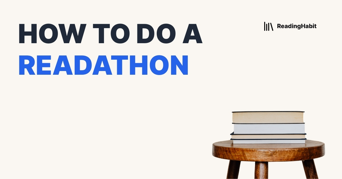 How to Do a Readathon banner with stack of books
