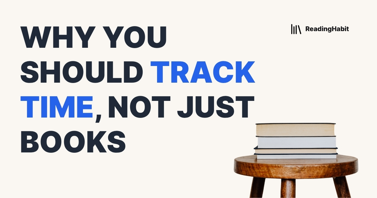 Why You Should Track Time, Not Just Books banner with stack of books