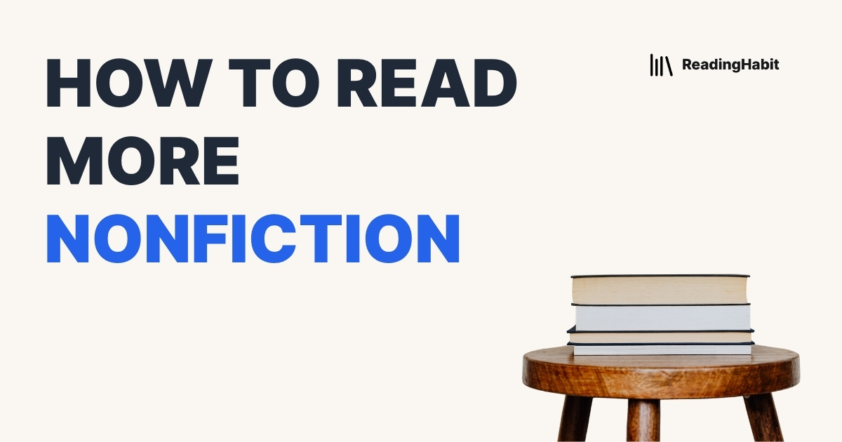 How to Read More Nonfiction banner with stack of books