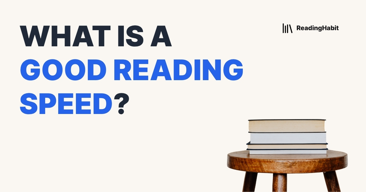 What Is a Good Reading Speed banner with stack of books