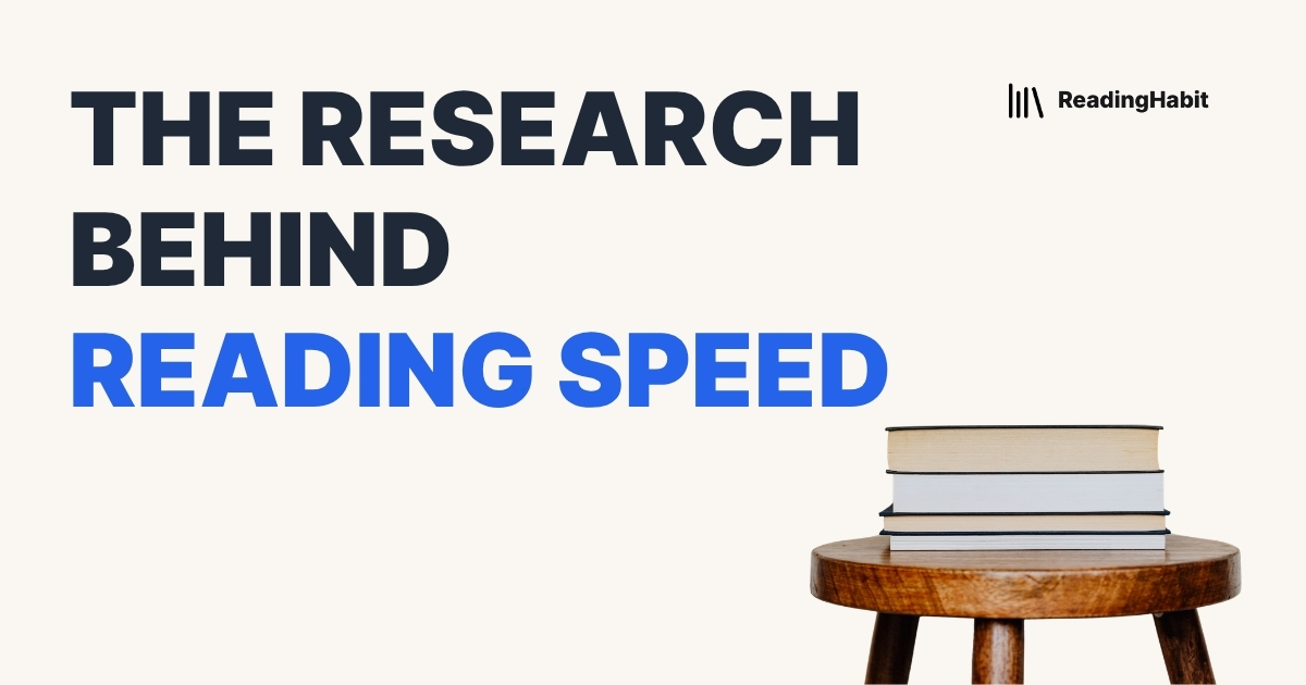 The Research Behind Reading Speed banner with stack of books